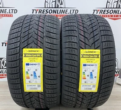 2 X 265 35 18 SONIX WINTER 97V XL 265/35R18 BRAND NEW M+S TYRES 2653518 ❄️ - Image 1 of 4