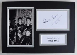 Pete Best Signed Autograph A4 photo display Beatles Music  AFTAL COA  - Picture 1 of 6