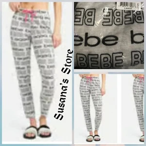 NWT Bebe SIZE L  Logo Print Jogger PantsAdorable, soft and comfortable !! - Picture 1 of 3