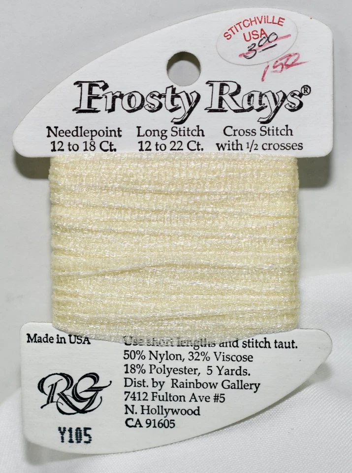 Rainbow Gallery Frosty Rays polyester/nylon/viscose 5 yds Y105 ivory - Image 1 of 1