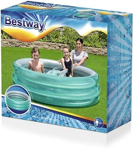Bestway 3 Ring 1.7m Inflatable Family Summer Round Paddling Swimming Kiddie Pool - Picture 1 of 9