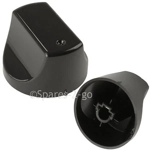 Schwarzer Bedienknopf Schalter für Hotpoint Hot-Ari DH53K DH53KS DH93CK Kochfeld Backofen x 2 - Bild 1 von 3