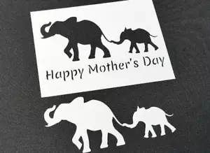 Happy Mother's Day Text Elephant and Kid Reusable Stencil Cake Cards Craft Gift - Picture 1 of 3