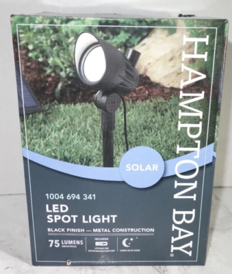 Hampton Bay Solar Black LED 75 Lumen Metal Spot Light NXT-2133 - Image 1 of 4
