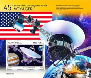 VOYAGER 1 NASA Planet Exploration Space Probe Stamp Sheet #2 2022 Guinea-Bissau - Picture 1 of 1