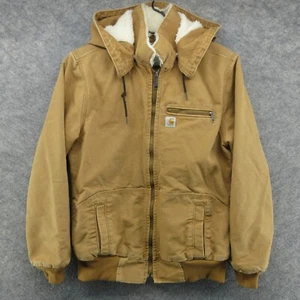 Carhartt Jacke Damen mittelbraun verwittert Wildwood Sherpa gefüttert Canvas - Bild 1 von 20