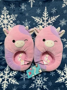 Women’s size 5-6 Squishmallows Slippers Patty the Pink Cow BNWT Adult 5/6 Kawaii - Picture 1 of 2