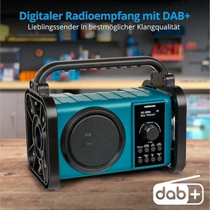MEDION DAB+ Baustellenradio (Robustes Gehäuse Spritzwassergeschützt (IP44) Akku - Bild 1 von 6