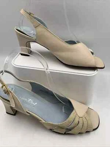Van Dal Vintage Cream Leather And Gold Slingback Heels. Size 5.5 D - Picture 1 of 17