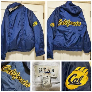 UC Berkeley Jacke Herren XL blau NCAA Basketball Spirit Heckklappe Satin Kapuze Naht - Bild 1 von 18