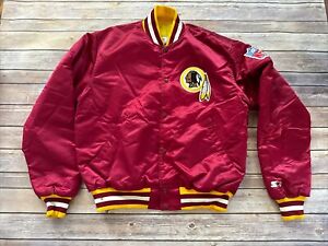 Vintage Satin Washington Redskin’s NFL Pro Line Starter Jacket Red Yellow Large