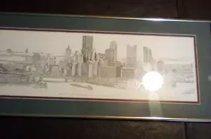 Original Kunst Nevin Robinson signierte Radierung von THE POINT in PGH, PA 28" mal 11" - Bild 1 von 4