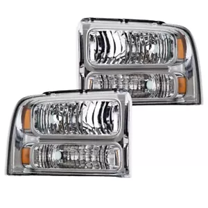 Fit For 2005-2007 Ford F250 F350 F450 F550 Super duty Headlights 05-07 Headlamp - Picture 1 of 13