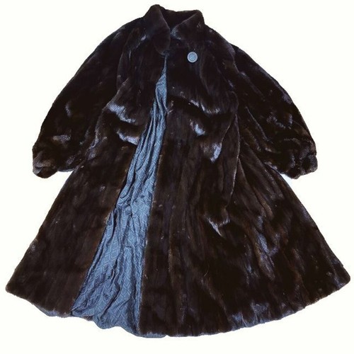 Cappotto lungo visone vera pelliccia Fendi manica volume logo fodera bottoni totale usa