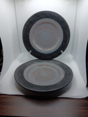 Lot Of 2 Gibson Elite Dragonstone  Stoneware 9" Salad Plates - Gray - Image 1 of 4