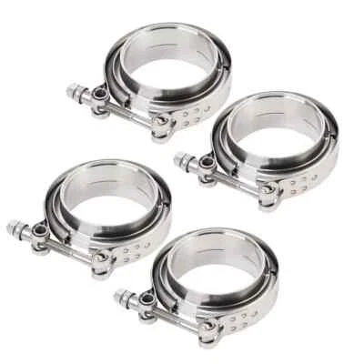 2.0 Inch V Band Clamp With Flange Male Female Stainless Steel Joins 2.0" OD 4Pcs - Image 1 of 4