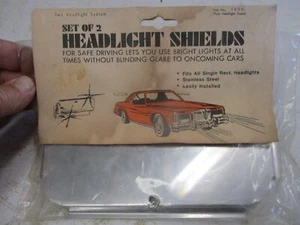 Headlight Shields NOS in Pkg for Large 5x7-1/2 Single Rectangular Lamps - Picture 1 of 4