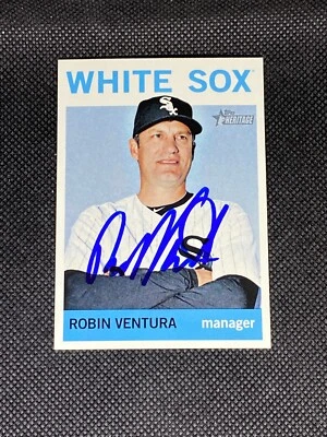 Robin Ventura Chicago White Sox 2013 Topps Heritage Signed Auto Card #118 ~ COA - Image 1 of 3