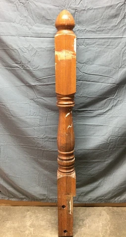 Antique Decorative Hardwood Oak Turned Newel Post 5x56 Old VTG Staircase 752-22B Cover