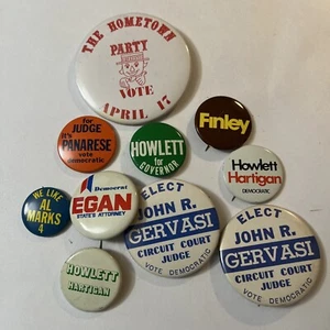 Konvolut 10 Vintage 60er & 70er Illinois Wahl & Politik Buttons Pins Pinbacks - Bild 1 von 3