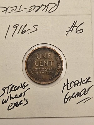wheat penny 1916S LINCOLN CENT 1916-S FREE SHIPPING Lot #6 - Image 1 of 3