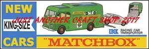 Matchbox King Size K-5 Racing Car Transporter Poster Leaflet Advert Shop Sign  - Picture 1 of 1