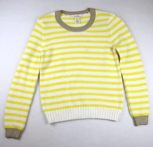WORKSHOP ANDREA JOVINE - WOMEN'S YELLOW & WHITE STRIPED PULLOVER SWEATER - XL - Picture 1 of 5