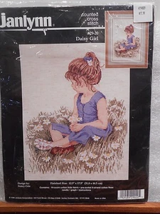 Neu 1996 Janlynn #29-20 Gänseblümchen Mädchen gezählt Kreuzstich Kit 12,5 * 17,5" - Bild 1 von 2