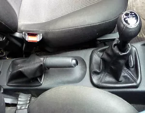 OPEL CORSA C CUFFIA CAMBIO E FRENO A MANO vera pelle Nera made in Italy - Imagen 1 de 1