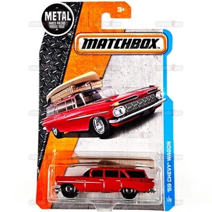 2017 Matchbox 59 CHEVY WAGON #1 red Canoe- MBX Adventure City- 1:64 Mattel DVK02 - Picture 1 of 2