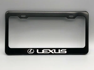 LEXUS LICENSE PLATE FRAME with Laser Engraved on Black color Coated Aluminum - Picture 1 of 3