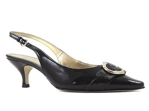 Anne Klein Damen Trumank Slingback Pumps schwarz glänzendes Leder Größe 5,5 M - Bild 1 von 6