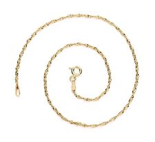 9ct Gold on Silver 10.5" Ankle Bracelet Anklet Chain Price of Wales / Singapore