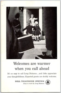 PRINT AD 1961 Bell Telephone System Warmer Welcomes Call Ahead Long Distance - Picture 1 of 1
