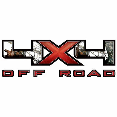Mossy Oak Graphics 13035-WR-L Winter Camo 4X4 'Red X' Style Decal 16.5" x 6.5" - Image 1 of 2