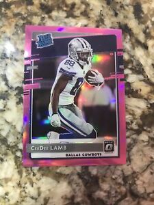 2020 Ceedee Lamb Optic Pink Refractor Rated Rookie. Well Centered!