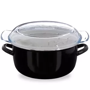5L Deep Fat Fryer Non Stick Chip Pan Cooking Pot Black Frying Wire Basket Lid - Picture 1 of 7