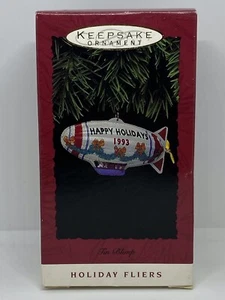 1993 Hallmark Keepsake ~ THE BLIMP ~ Holiday Fliers Tin Ornament MIB - Picture 1 of 2