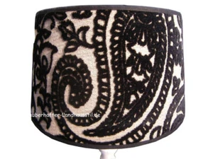Lampenschirm Edel BAROCK schwarz Stoff E27 25-20-16 Rund - Bild 1 von 3