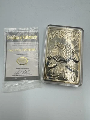 Poliwhirl - Pokemon Chapado en Oro 23k Tarjeta Coleccionable Burger King Promo 1999 Nintendo Foto 1 de 2