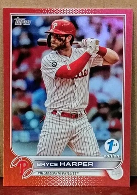 2022 Topps Series 1 1st Edition Bryce Harper Card #250 Low Number Red  08/50 - Image 1 of 4