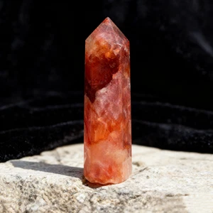 Natural Fire Quartz Tower Points, Crystal Healing Obelisk Wand, Spiritual Gift - Picture 1 of 8