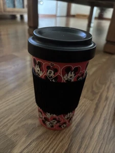 Disney Mickey Mouse Minnie Mouse Christmas 16 oz Tumbler Travel Mug with Lid - Picture 1 of 3