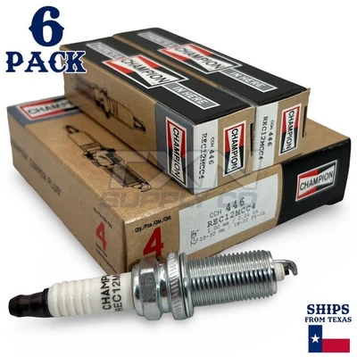 Pacote com 6 velas de ignição Champion Copper Plus para 2008-2012 Nissan Pathfinder 4.0L V6 - Imagem 1 de 3