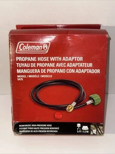 Coleman Propane Hose & Adapter 5 Ft Model 5475 Reinforced High-Pressure Hose(4) - Foto 1 di 5