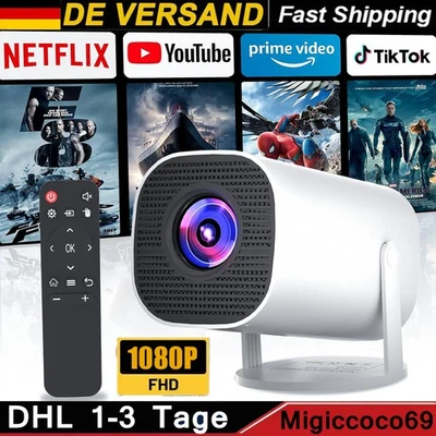1080P Beamer Projektor 5G HD WiFi Bluetooth Android TV Heimkino Mini Tragbar NEU - Bild 1 von 4