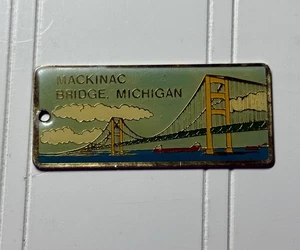 Portachiavi ponte Mackinac Michigan ponte sospeso portachiavi vintage souvenir  - Foto 1 di 4