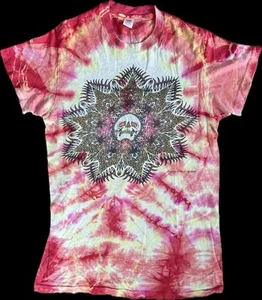 Phillip (Phil) Brown Vintage Tie Dye Skull Shirt Size M Single Stitch Two-Sided - Picture 1 of 8