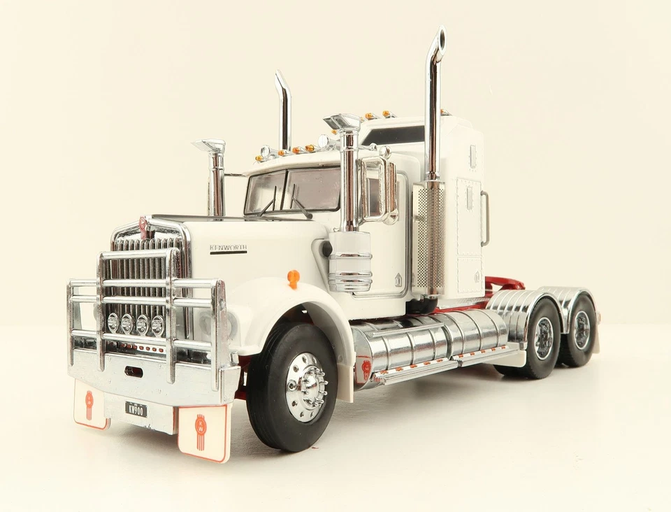 Iconic Replicas Australian Kenworth W900 6x4 Truck White Red Alloy 1:50 - Image 1 of 4