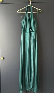 Lovely Vintage Party Dress Size S, Maxi , Teal Green, Split, Halter neck - Picture 1 of 7